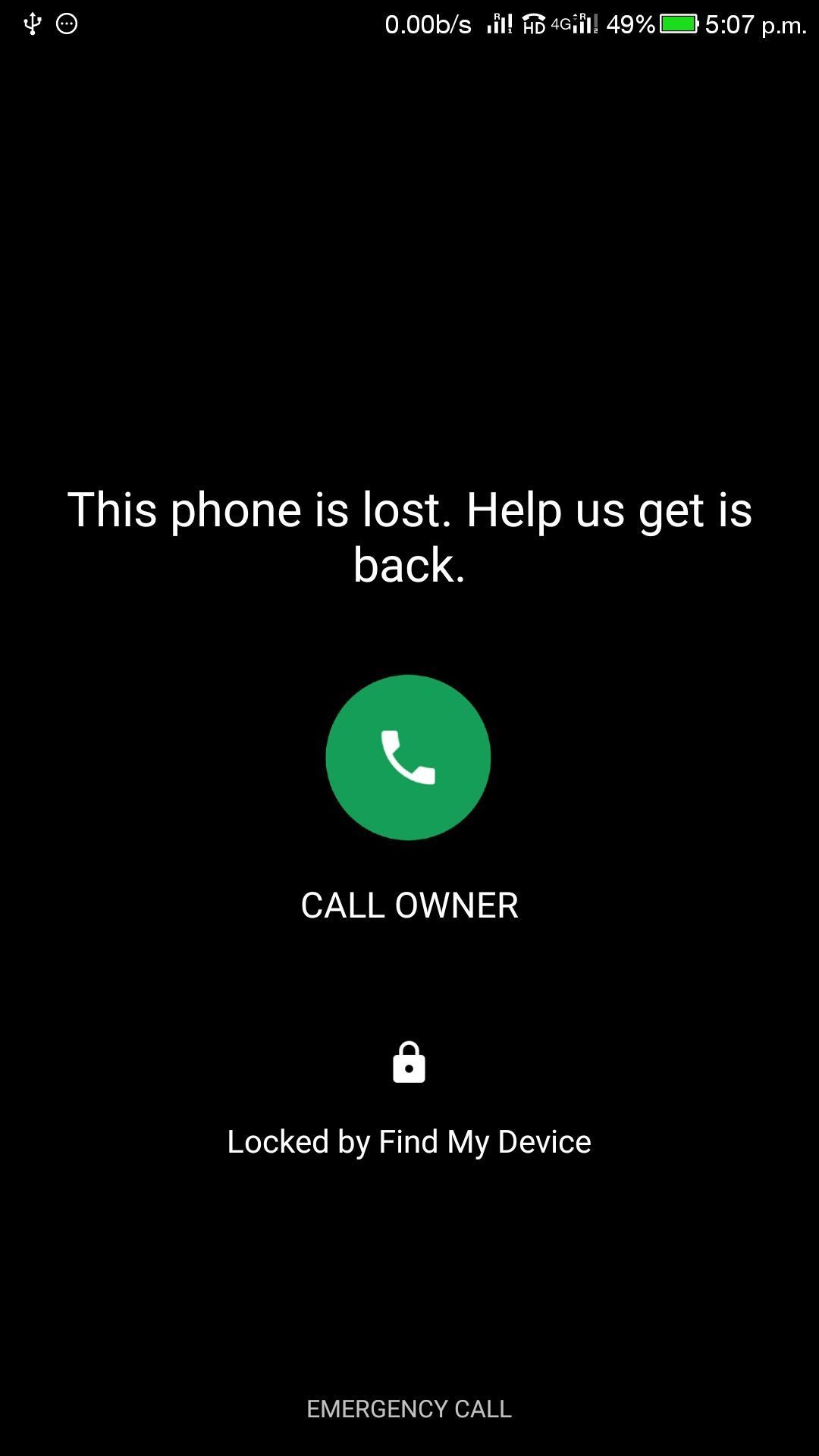 Message on Lost Android